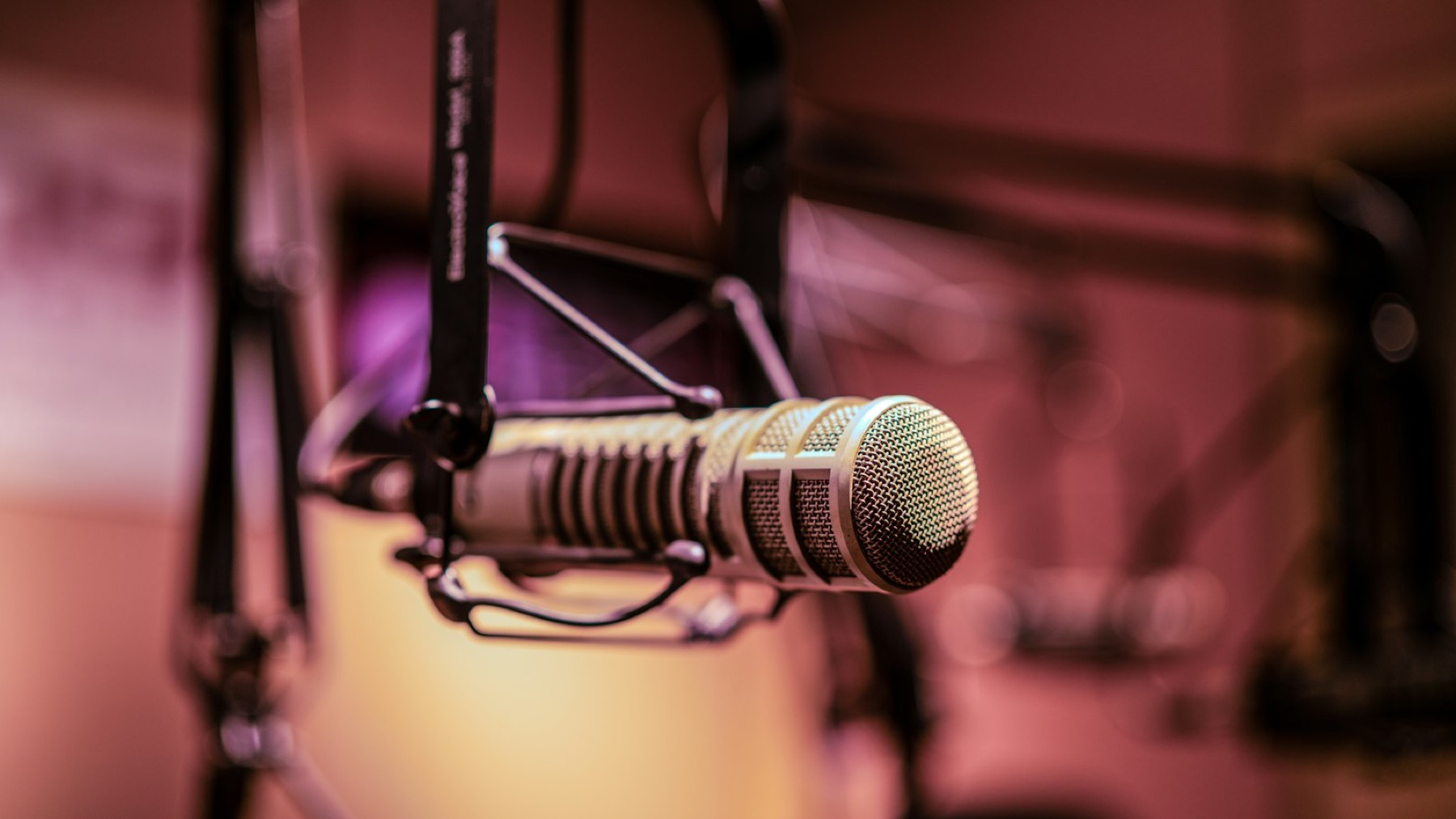 Microphone in a radio studio